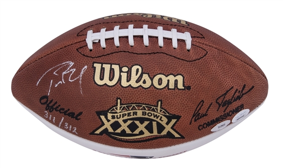 Tom Brady Autographed 3 Time SB Champions Dynasty Football - LE 311/312 (JSA LOA & TriStar Sticker)